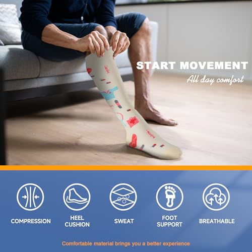 Image of Bropite Compression Socks for Women & Men Circulation-Compression Socks 20-30 mmhg-Best for Running,Medical,Nurse,Travel, 02B - assorted 1A, Large-X-Large