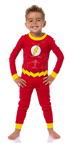 DC Comics Pajamas Toddler Boys Superhero Tight Fit Sleep Pajama Set (The Flash 3T)