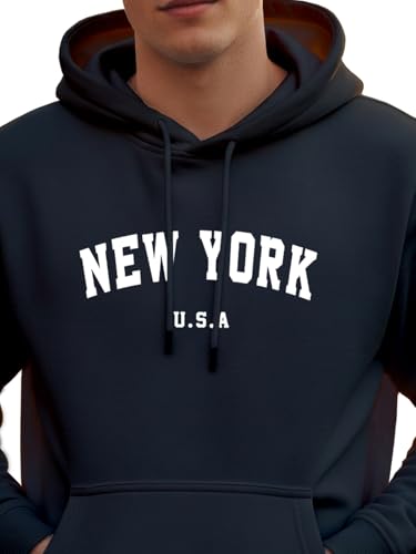Image of XENOVAURBAN Hoodie for Men /Women | Unisex fit Cotton Fleece Hooded Sweatshirt - NEWYOR1