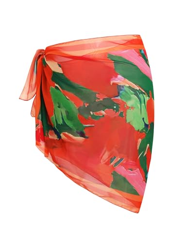 Image of ZAFUL Women's Sarong Coverups Beach Wrap Sheer Bikini Cover Up Mini Skirt