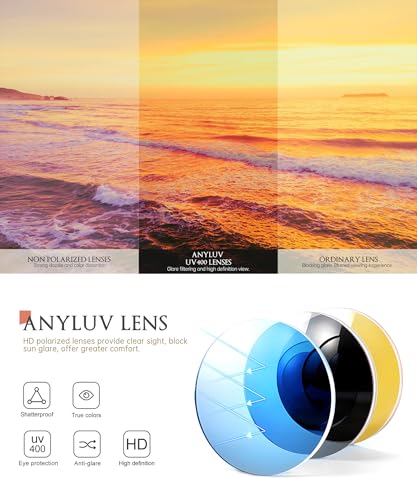 Image of ANYLUV Womens Sunglasses Polarized Sunglasses for Women, Trendy Woman Polarized Ultraviolet Protection Travel