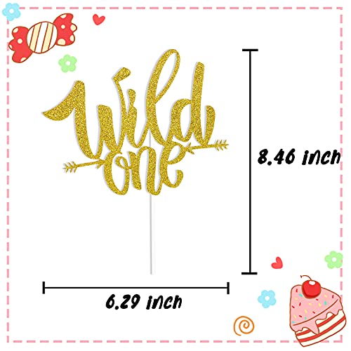Sunny Seat A-WILDONECAKE Glitter Gold Wild One Cake Topper Birthday Cake Decorations thumb #2