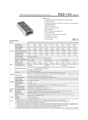 Convertisseur CC-CC RSD-150D-5 alimentation stabilisée 5V
