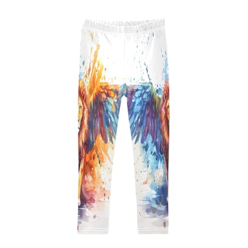 Bolaz Toddler Girls Leggings Printed Yoga Pants Leggings Lion with Colorful Wings for Kids