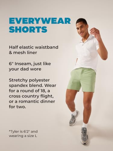 Image of Chubbies Everywear Men's Shorts - Mens Shorts Casual 6in Inseam, Elastic Waist, Water-Resistant, Zipper Pocket
