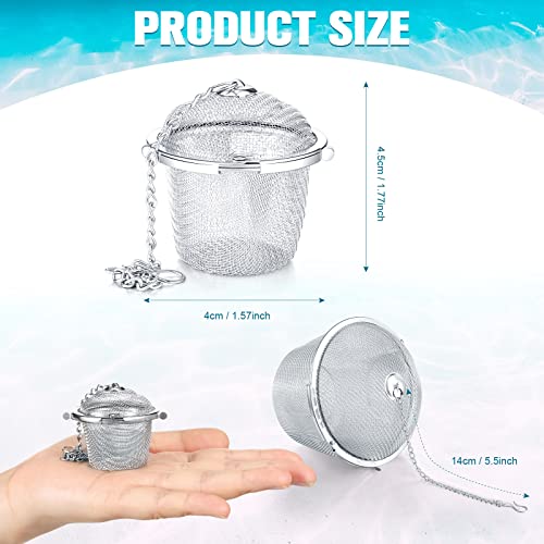 Potchen 6 Pcs Jewelry Cleaner Baskets Stainless Steel Jewelry Steam Cleaner Baskets for Watch Parts Small Items Cleaning Solution with Lock and Hook, 1.57 x 1.77 Inch(Silver)