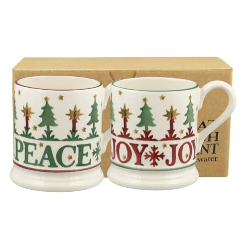 Emma Bridgewater Christmas Joy Set of 2 1/2 Pint Mugs (Boxed)