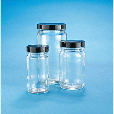 Kimble 5710448C-21 Glass AC Medium Round Bottle with Cap, Pulp/Vinyl Liner, Clear, 125ml Capacity (Case of 144)