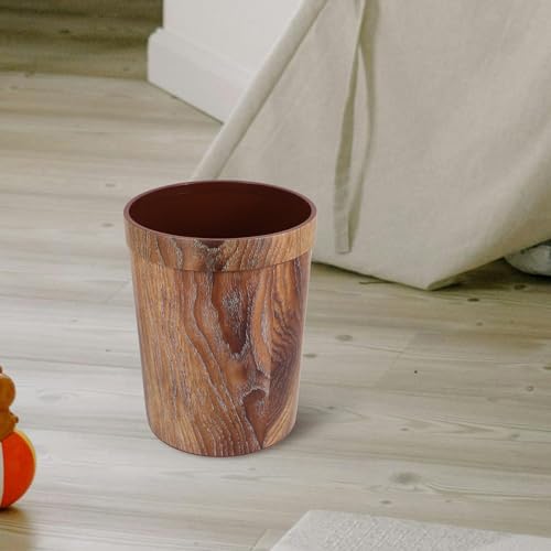 Caneca de basura plástica de diseño madera 7.5 galones miniatura 6