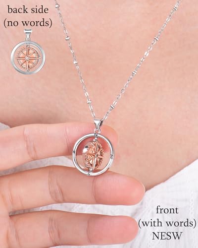 Shonyin Graduation Gifts for Her 2025 Rotate Compass Necklace for Women, Sobriety Gifts for Students Granddaughter Daughter Best Friends Coworker3