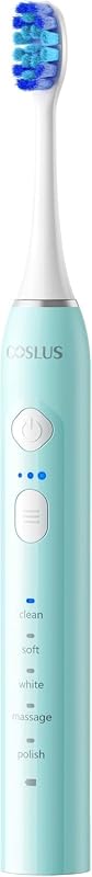 C30 Electric Toothbrush for Adults, Effective Yet Gentle Ultra-Clean | 3 Intensities & 5 Modes, 2 Types Soft or Medium Firm Heads, Daily Care, Compact for Travel Home Family Use, 1PC, Green