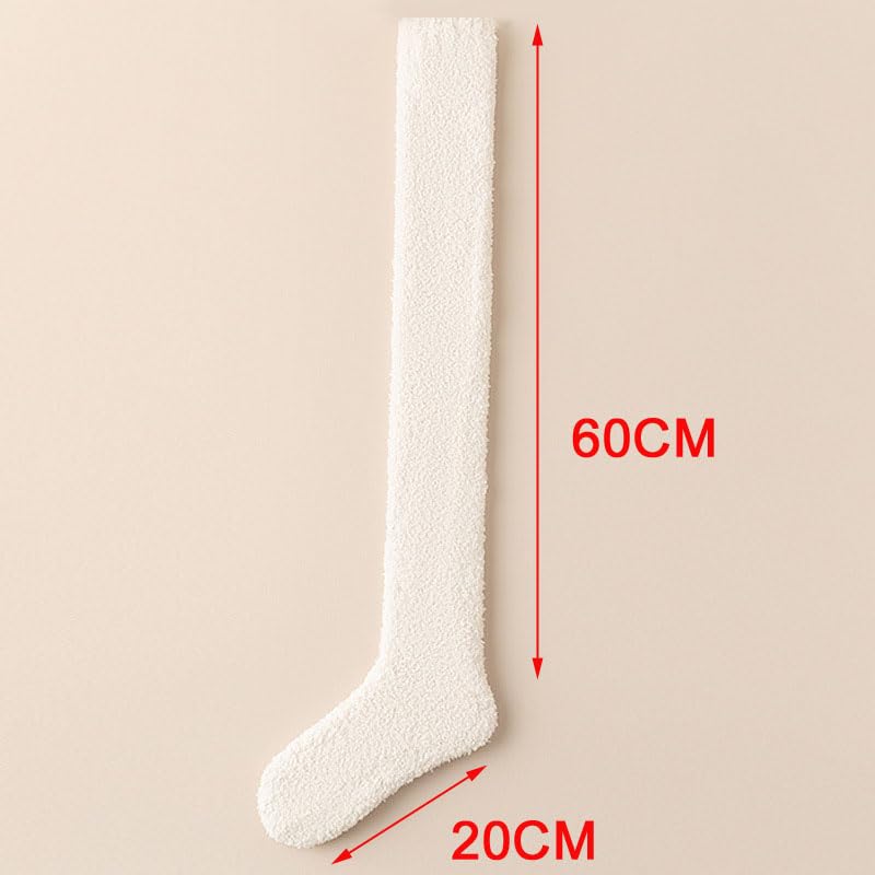 VASANA 1 Pair Fuzzy Womens Thigh Socks Over Knee Soft Long Thigh High Warm stockings Cozy Plush Socks2