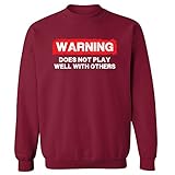 Photo Gallery youth kids kids kids warning not play well with althers funny slogan crew neck felpa borgogna 12-13 anni Photo Gallery youth kids kids kids warning not play well with althers funny slogan crew neck felpa borgogna 12-13 anni