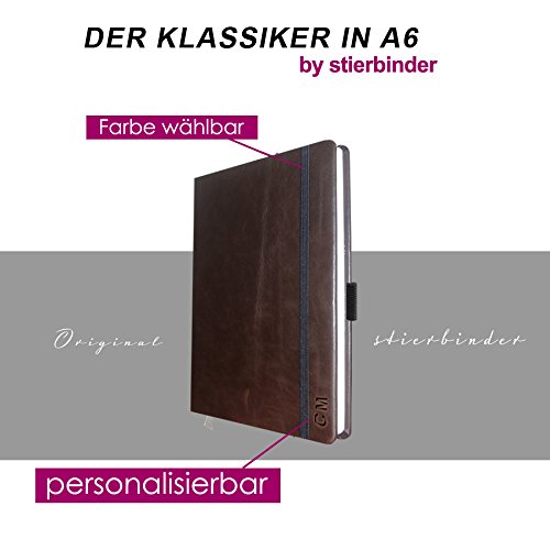 Carnet de notes a6 en cuir véritable marron en