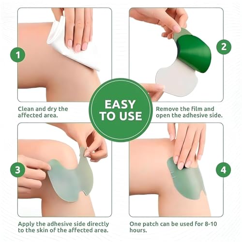 Image of Herbal Pain Relief Patches - 10 Knee Pain Patches (Specially Designed for Knee Joints) | 100% Safe & Natural Knee Pain Relief Products | Instant Relief | No Side Effects 10 Patches