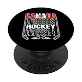 Canada Ice Hockey Fans Jersey Kanadische Flagge Hockeyschläger PopSockets mit austauschbarem PopGrip