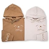 Chillever - Custom Embroidered Besties Hoodie, Personalized Sisters Matching Hoodies, Best Friends Sweatshirt for Women, BFF Shirts, Friendship Sweater, Sister Sweatshirt for Women