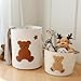 INough Cotton Rope Basket Toy Storage Baskets for kids Laundry Hamper, Gift Basket Empty Baby Shower Baskets with Handles, Cute Bins Blanket Stuffed Animal Storage for Nursery, Living Room Decor, Bear