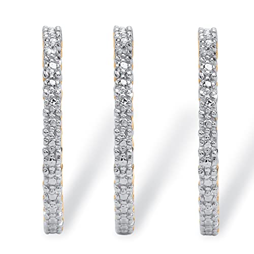 PalmBeach Yellow Gold-plated Sterling Silver Genuine Diamond Accent 3 Piece Eternity Ring Sizes 6-102