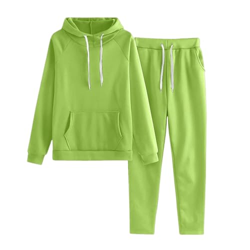 Womens 2 Piece Outfits Lounge Hoodie Sweatsuit Sets Oversized Sweatshirt Baggy Fall Sweatpants Pockets Loungewear Joggers Winter Outfits Vacation Spring Sweat Comfy Matching Athletic Clothing Green