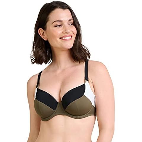 Sans Complexe Women's Perspective 78AAH81 Classic Underwired Bikini Top, Olive Vert/Noir/Blanc, 85C Cover