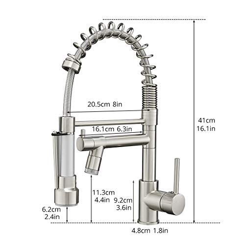 Aimadi Commercial Pull Down Kitchen Faucet Sprayer With Led Light,Brushed Nickel #TOP5