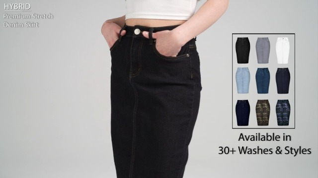 Hybrid & Company Womens Super Comfy Stretch Denim Skirt SK44876