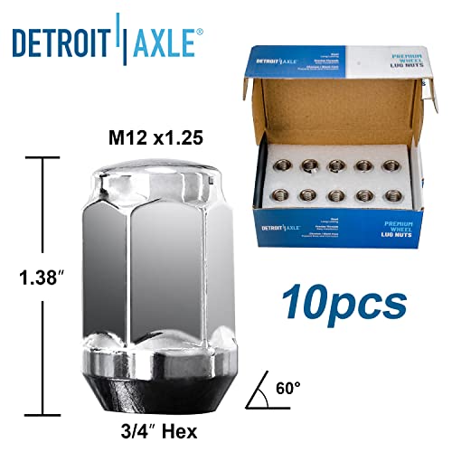 Image of Detroit Axle - Front Brake Kit for Subaru Impreza Forester XV Crosstrek | Drilled & Slotted Disc Brake Rotors Wheel Bearing Hubs Wheel Lug Nuts Replacement