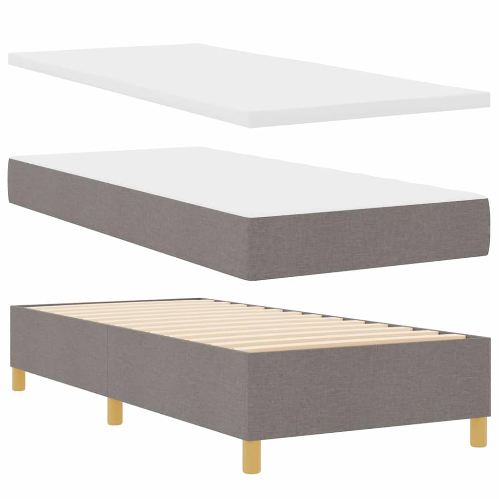 Lit à Ressorts avec Matelas Taupe 190 x 90 cm Tissu,Meubles,Lits & Accessoires,Lits & Cadres de lit,56.53 kg-3340666