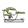 Artificial Trees Artificial Tree Bonsai Simulated Welcome Pine Potted Plant Metal Welding Frame Bird Decoration Living…