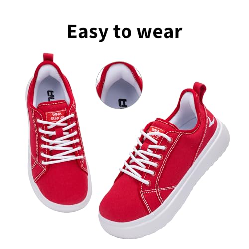 SURRAY Women's Wide Toe Box Canvas Sneakers Comfortable Slip On Walking Shoes for Women Casual Platform Fashion Sneaker US 6-114