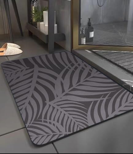 Alfombrilla de Baño Antideslizante 40x60cm, Súper Absorbente Alfombra Diatomita Baño, Microfibra Suaves y Absorbentes...