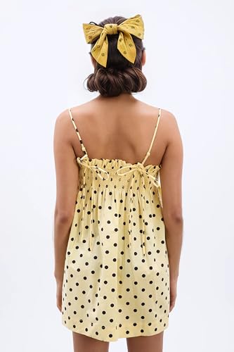 Womens Polka Dot Mini Dress Adjustable Spaghetti Strap Smocked Shirred Bust Cami Dress Square Neck Polkadot Dresses3