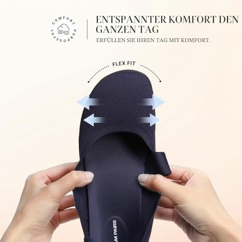 DREAM PAIRS Ballerinas Damen Barfuß Strickweite Zehenbox Fußgewölbe Unterstützung Flache Schuhe für Damen Elegante Freizeit Büro Geschäft Arbeit Reisen Gehen,Size 41,Marine,SDFA26004W