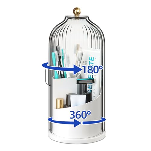 Dustproof Toothbrush Holders with Cover for Bathrooms, Countertop Covered Tooth Brush Holder for...