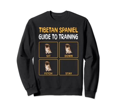 Funny Tibetan Spaniel Guide To Training Dog Obedience Sweatshirt, Black