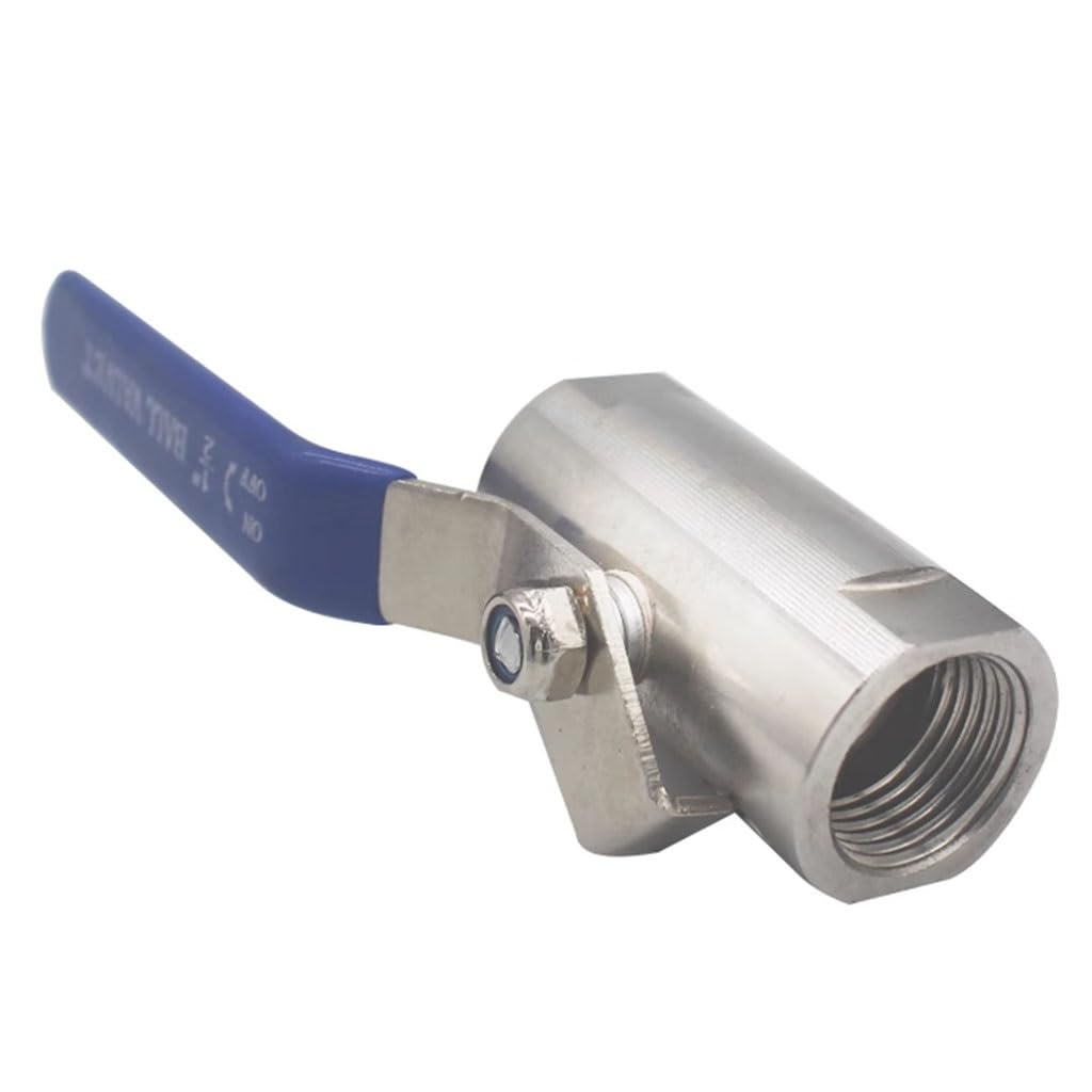 valvola a sfera, Valvola di intercettazione for tubo dell'acqua del rubinetto filettata tipo largo 1/4"3/8" 3/4" 1" 1-1/4" 1-1/2" 2" DN8-DN50, metà acciaio(2 Inch)