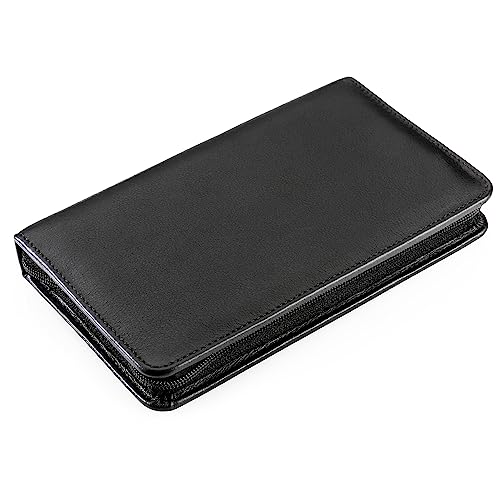 Trousse manucure vide en cuir véritable REMOS étui noir chic