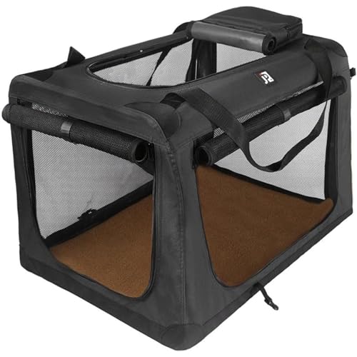 折りたたみ式ペットキャリー 猫犬両用 - ソフトボックステント型ペットハウス 小型/中型/大型犬対応 - 軽量ポータブル 屋内/屋外/旅行/車用多シーン 猫犬用ベッド付き (40*30*30cm,ブラック)