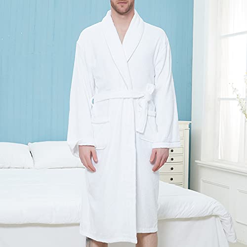 Mens Robe Plush Long Spa Robe Soft Fleece Bathrobe Cozy Warm Robes with Pockets Loungewear Sleepwear3