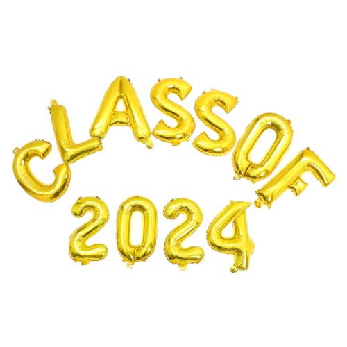 SEWOART Globos para Fiesta de Graduación Decoración de Aluminio Dorado Class Of Reutilizable para Aulas Festivo con Globos Personalizados