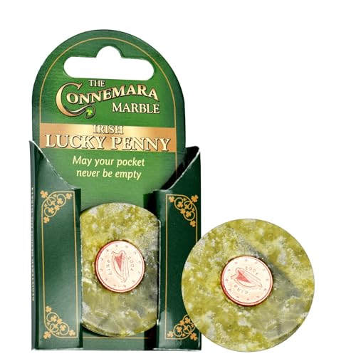 Connemara Marble Stone with Irish Lucky Penny