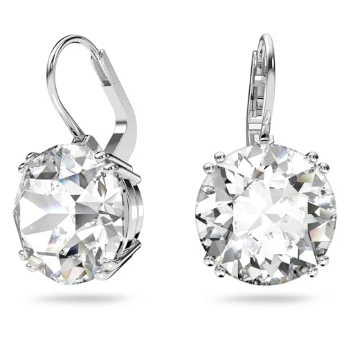 Swarovski Pendientes Millenia, Talla redonda, Blancos, Baño de rodio