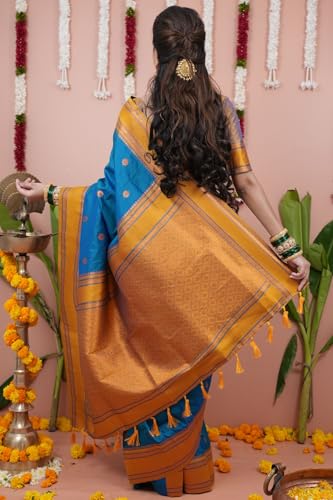 Image of SGF11 Women's Kanjivaram Pure Soft Silk Saree With Unstitched Blouse Piece
