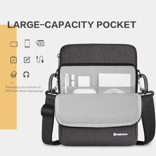NIDOO 13.3 Inch Laptop Sleeve Shoulder Messenger Bag Protective Carrying Case for 13" 13.6" Macbook Air/ 14" MacBook Pro/Surface Laptop 6/ ThinkBook 13x/ ThinkPad X13 L13 Z13 E14 T14s/ Yoga 7/ XPS 13 - Image 2