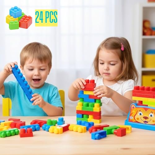 Image of TOYTALES Blocks 24 Pieces Building Blocks Set for Kids, Multicolor