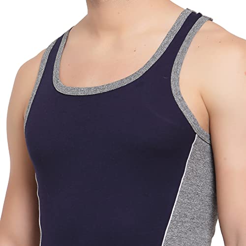 Image of sporto Men's Round Neck Solid Vest, Premium Super Soft Cotton, Ultra Light (Combo Pack)