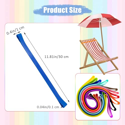 Sicheii 12Pcs Towel Bands, Windproof Silicone Towel Bands for Beach Chairs Cruise Elastic Towel Clips Holder - Image 3