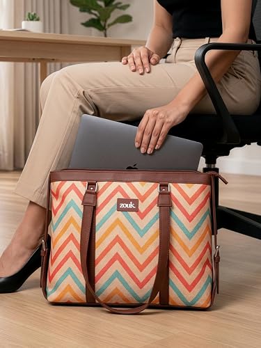 Image of ZOUK Office Bag | Stylish Bags for Office Use | Laptop Bag 15.6 inch | Stylish Tote for Office Use | Purse for Women | Vegan Leather Handbag | Daily & Travel Use |