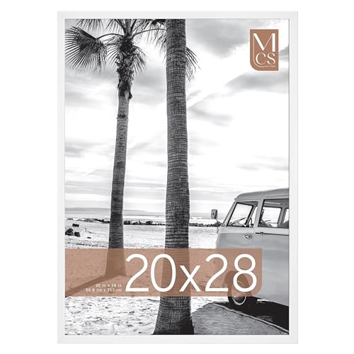 Image of MCS Foundation 20x28 Poster Frame Traditional White, Vertical & Horizontal Wall Hanging Large Picture Frame for Photos, Posters & Art Prints (1-Pack)